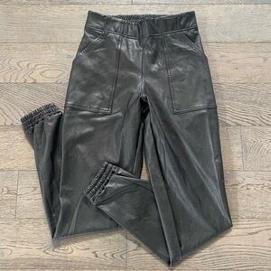 SPANX Faux Leather Pull On Joggers